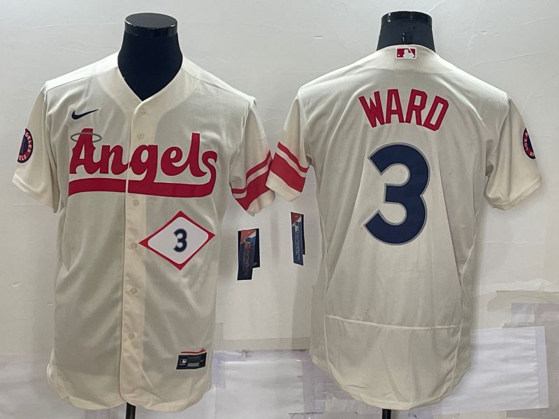Men Los Angeles Angels #3 Ward Cream City Edition Elite Nike 2022 MLB Jerseys->los angeles angels->MLB Jersey
